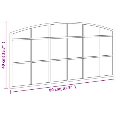 vidaXL Wandspiegel Schwarz 80x40 cm Gewölbt Eisen