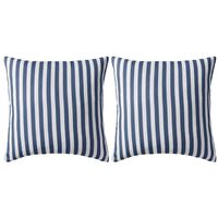 vidaXL Gartenkissen 2 Stk. Streifenmuster 45 x 45 cm Marineblau