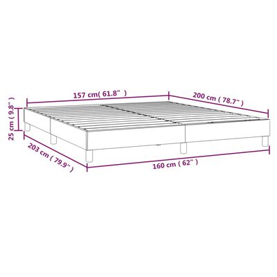 vidaXL Bettgestell ohne Matratze Creme 160x200 cm Stoff