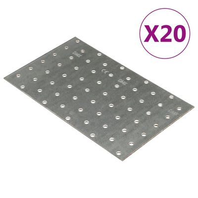 vidaXL Lochplatten 20 Stk. 2 mm 200x120 mm Verzinkter Stahl