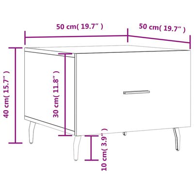 vidaXL Couchtische 2 Stk. Grau Sonoma 50x50x40 cm Holzwerkstoff