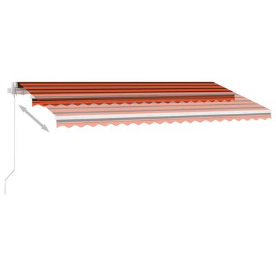 vidaXL Markise Manuell Einziehbar mit LED 450x350 cm Orange Braun