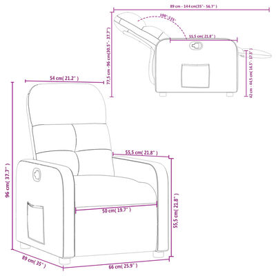 vidaXL Relaxsessel Creme Stoff