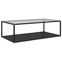 vidaXL Couchtisch Transparent und Schwarz 120x60x35 cm Hartglas