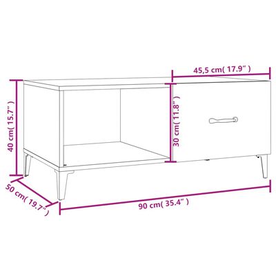 vidaXL Couchtisch Hochglanz-Weiß 90x50x40 cm Holzwerkstoff