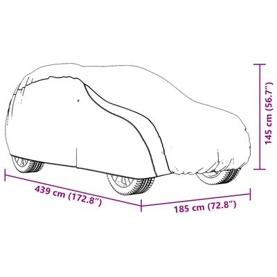 vidaXL Autoabdeckung für SUV mit Schnallenriemen Voll Silbern M