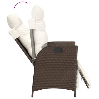 vidaXL 9-tlg. Garten-Essgruppe mit Kissen Braun Poly Rattan