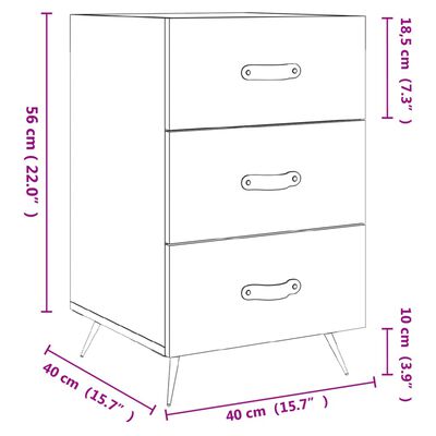 vidaXL Nachttisch Sonoma-Eiche 40x40x66 cm Holzwerkstoff