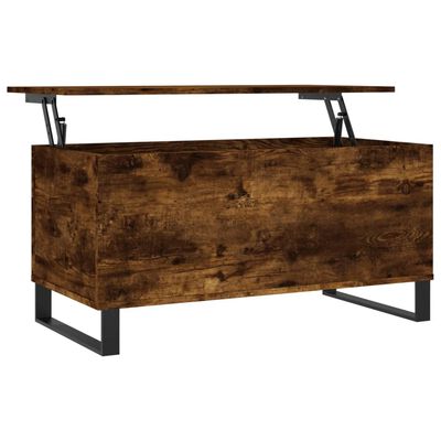 vidaXL Couchtisch Räuchereiche 90x44,5x45 cm Holzwerkstoff