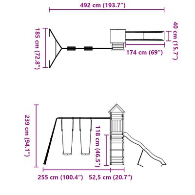 vidaXL Spielturm Massivholz Kiefer