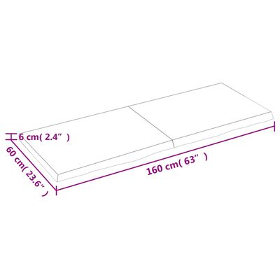 vidaXL Wandregal Dunkelbraun 160x60x(2-6)cm Massivholz Eiche Behandelt