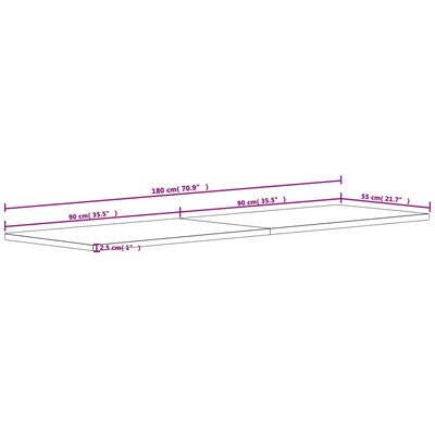 vidaXL Schreibtischplatte 180x55x2,5 cm Massivholz Buche