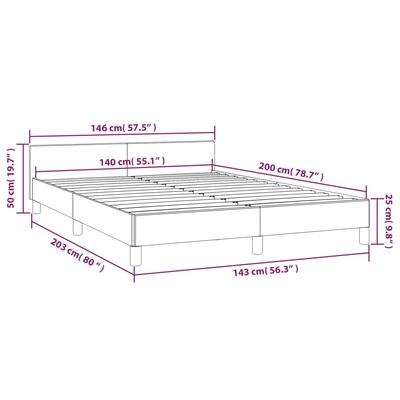 vidaXL Bettgestell ohne Matratze Dunkelbraun 140x200 cm Stoff