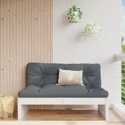 vidaXL Garten-Mittelsofa Weiß 120x80 cm Massivholz Kiefer