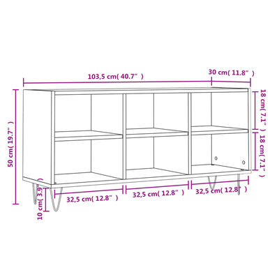 vidaXL TV-Schrank Braun Eichen-Optik 103,5x30x50 cm Holzwerkstoff