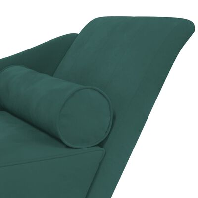 vidaXL Chaiselongue mit Kissen Dunkelgrün Samt