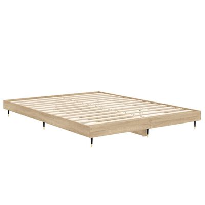 vidaXL Bettgestell ohne Matratze Sonoma-Eiche 140x190 cm Holzwerkstoff