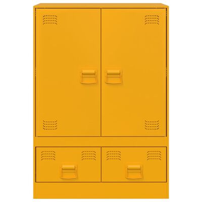 vidaXL Highboard Senfgelb 67x39x95 cm Stahl