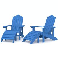 vidaXL Adirondack-Gartenstühle 2 Stk. mit Hockern HDPE Aquamarin