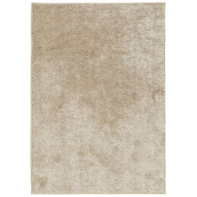 vidaXL Teppich ISTAN Hochflor Glänzend Beige 140x200 cm