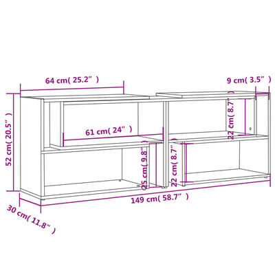 vidaXL TV-Schrank Hochglanz-Weiß 149x30x52 cm Holzwerkstoff