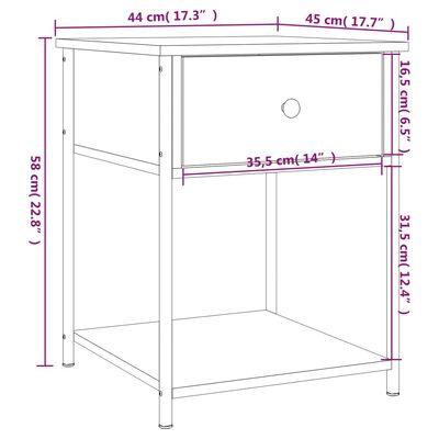 vidaXL Nachttisch Schwarz 44x45x58 cm Holzwerkstoff