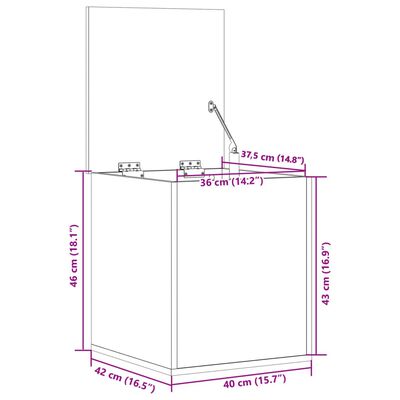 vidaXL Truhe Schwarz 40x42x46 cm Holzwerkstoff