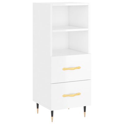 vidaXL Highboard Hochglanz-Weiß 34,5x34x180 cm Holzwerkstoff