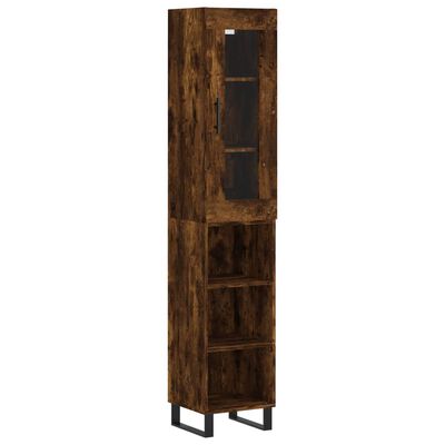 vidaXL Highboard Räuchereiche 34,5x34x180 cm Holzwerkstoff