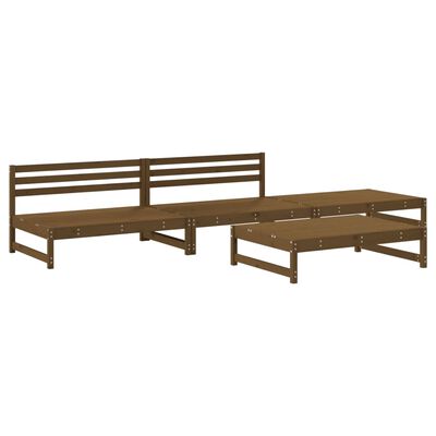 vidaXL 4-tlg. Garten-Lounge-Set Honigbraun Massivholz Kiefer