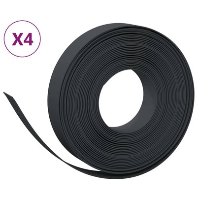 vidaXL Rasenkanten 4 Stk. Schwarz 10 m 10 cm Polyethylen