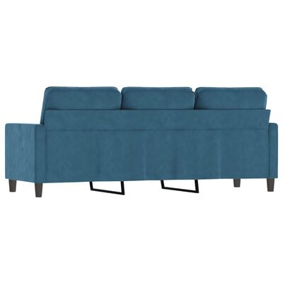vidaXL 3-Sitzer-Sofa Blau 180 cm Samt