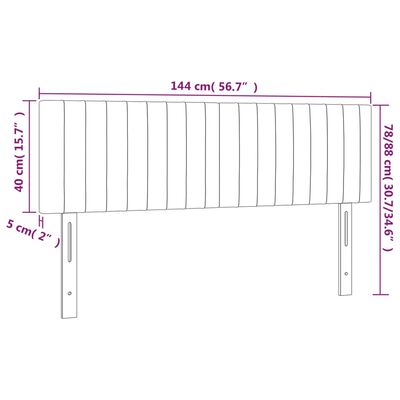 vidaXL Kopfteile 2 Stk. Dunkelgrau 72x5x78/88 cm Stoff