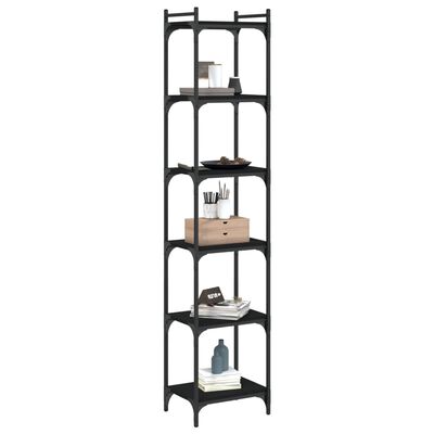 vidaXL Bücherregal 6 Böden Schwarz 40x30x188 cm Holzwerkstoff