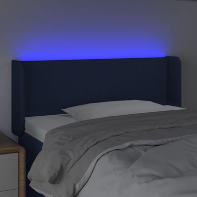 vidaXL LED Kopfteil Blau 103x16x78/88 cm Stoff