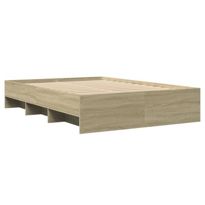 vidaXL Bettgestell ohne Matratze Sonoma-Eiche 140x200 cm Holzwerkstoff