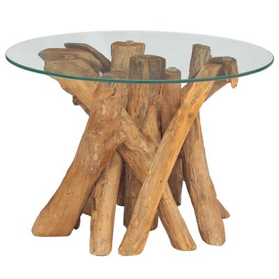 vidaXL Couchtisch Massivholz Teak Treibholz 60 cm