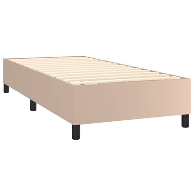 vidaXL Boxspringbett mit Matratze Cappuccino-Braun 80x200cm Kunstleder