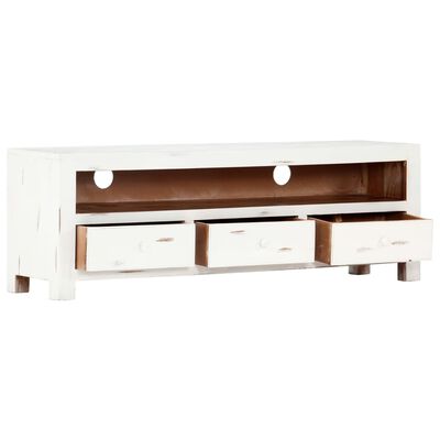 vidaXL TV-Schrank Weiß 120 x 30 x 40 cm Massivholz Akazie