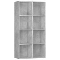 vidaXL Bücherregal/Sideboard Betongrau 66×30×130 cm Holzwerkstoff