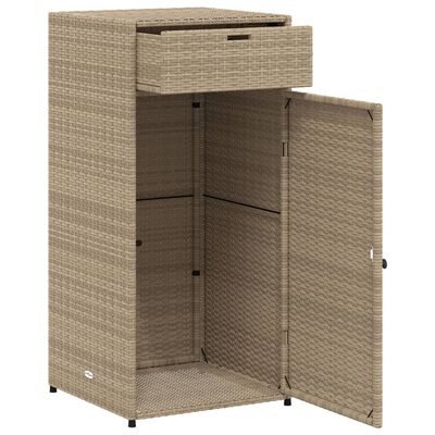 vidaXL Gartenschrank Beige 55x55x111 cm Poly Rattan