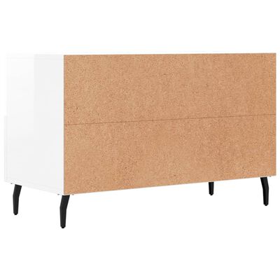 vidaXL TV-Schrank Hochglanz-Weiß 80x36x50 cm Holzwerkstoff