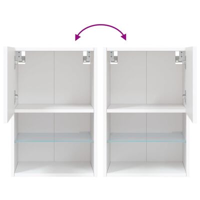 vidaXL TV-Schrank mit LED-Leuchten Weiß 40,5x30x60 cm