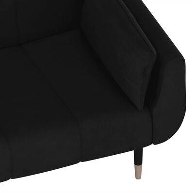 vidaXL Schlafsofa 2-Sitzer mit 2 Kissen Schwarz Samt