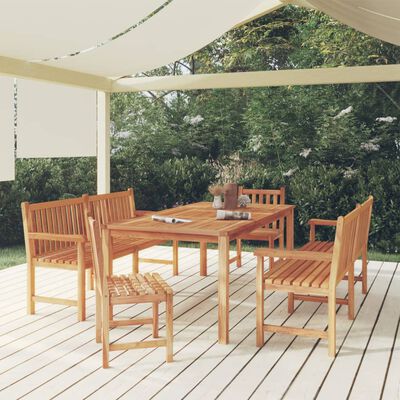 vidaXL 5-tlg. Garten-Essgruppe Massivholz Teak