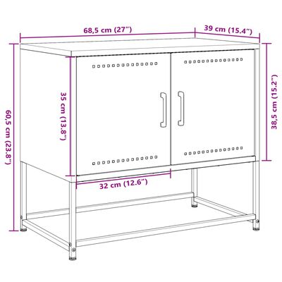 vidaXL TV-Schrank Olivgrün 68,5x39x60,5 cm Stahl