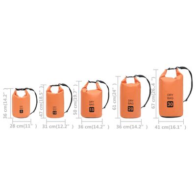 vidaXL Trockensack Orange 30 L PVC