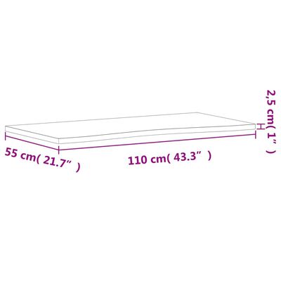 vidaXL Schreibtischplatte 110x(50-55)x2,5 cm Massivholz Buche