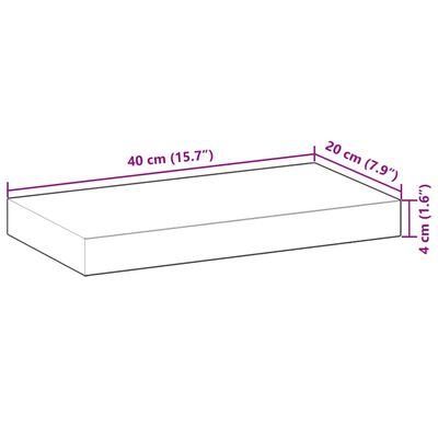 vidaXL Schweberegale 4 Stk. 40x20x4 cm Massivholz Akazie Unbehandelt