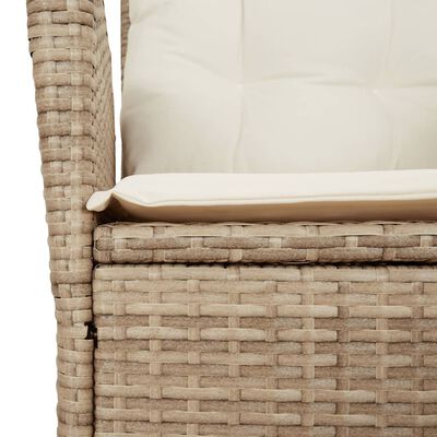 vidaXL 9-tlg. Garten-Essgruppe mit Kissen Beige Poly Rattan